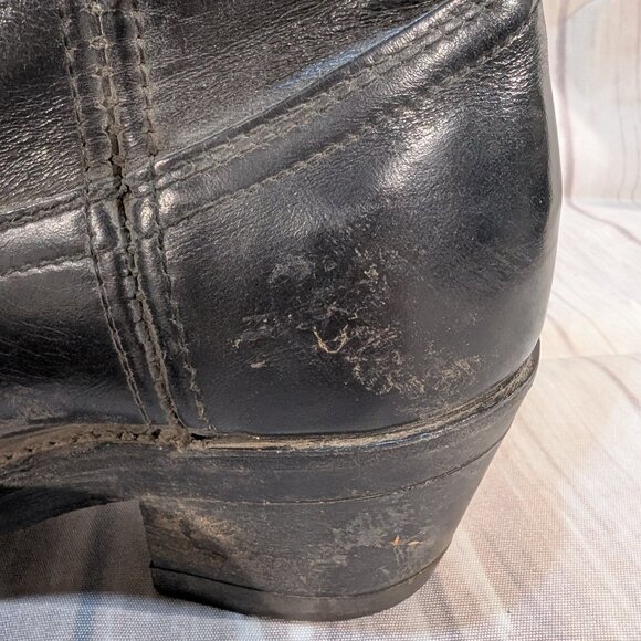 Vintage Black Leather Pull-On Cowboy Boots Made in Canada - Picture 9 of 12